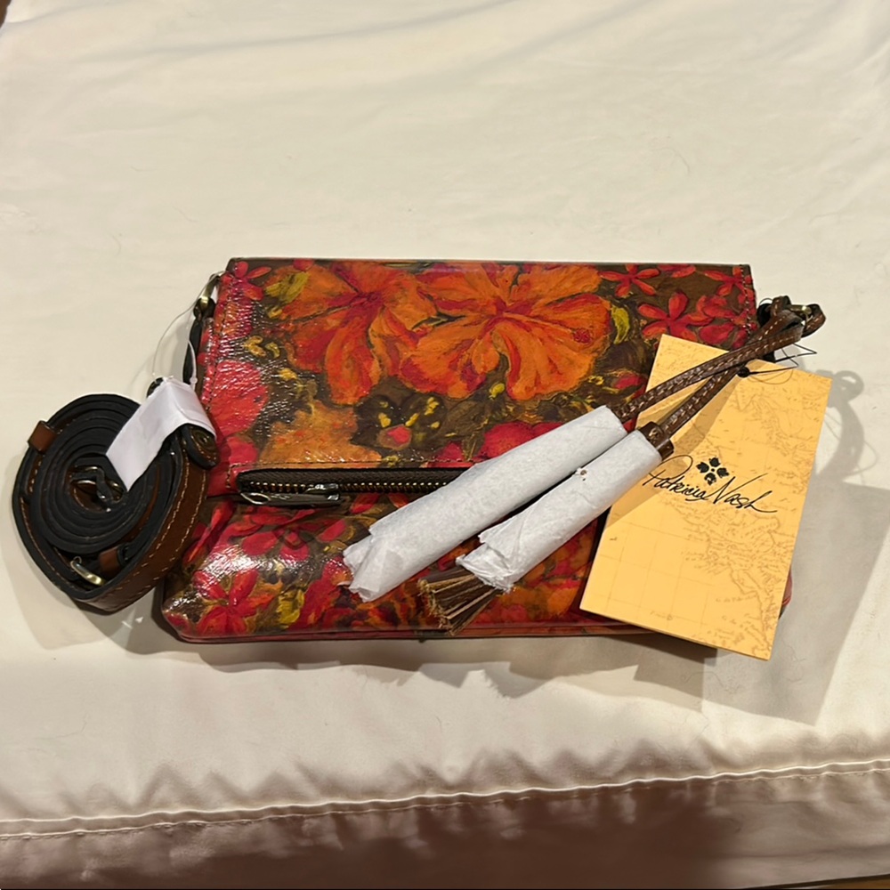 Patricia Nash Red and Brown Crossbody Bags with Chic Design